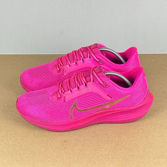 Nike Air Zoom Pegasus 40 Fierce Pink Gold Athletic Running Shoes Womens 10 - Picture 1 of 9